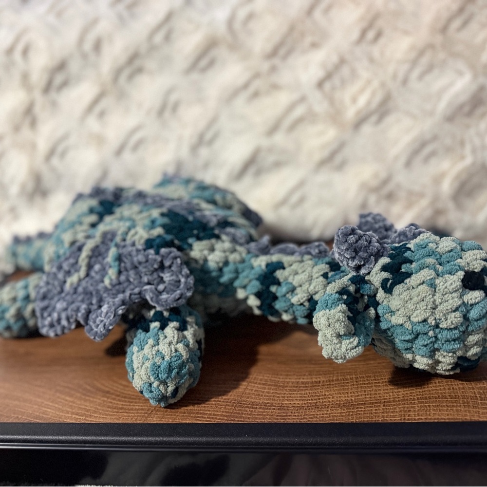 Big plush crocheted dragon